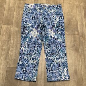 Womens NWT Nine West Chrystie Artsy Colorful‎ Relaxed Capri Pants